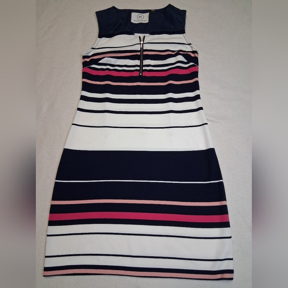 Point Zero Dresses & Skirts - Point Zero Striped Mini Dress in Navy, Pink, and White